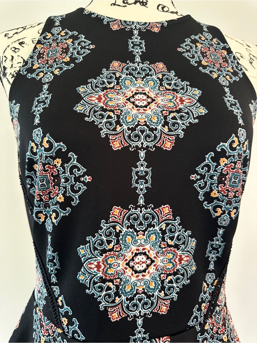 Mossimo Black mandala Printed Halter Skater Dress size M A-line gorgeous - Picture 2 of 11